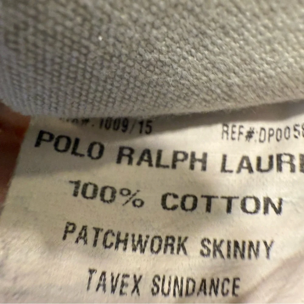 Ralph Lauren Girls 2 PCS Set Patchwork Jeans & Aqua Polo Shirt Sz 12-14